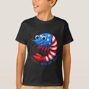 Happy Shrimp Celebrate 4th Of July Kids Men Women  T-Shirt