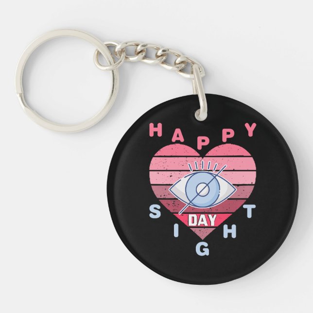 Happy Sight Day Key Ring (Front)