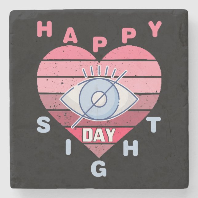 Happy Sight Day Stone Coaster (Front)