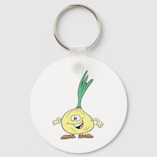 happy silly onion cartoon key ring