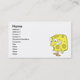 happy silly swiss cheese cartoon business card