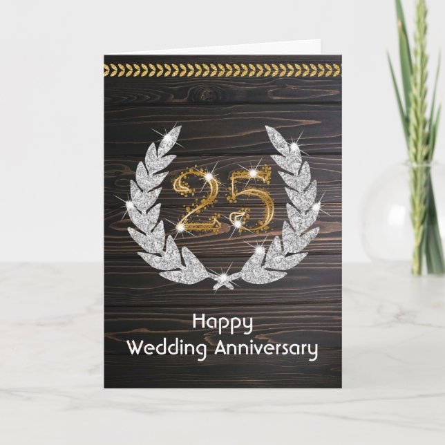 Happy Silver 25th Wedding Anniversary  Card (Front)