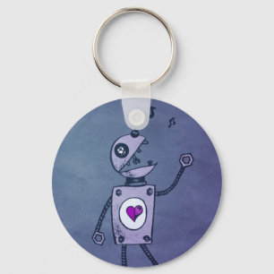 Happy Singing Retro Robot Key Ring