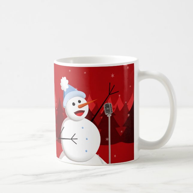Happy Singing Snowman Christmas Coffee Mug (Right)