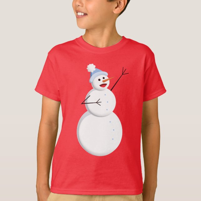 Happy Singing Snowman Kids Dark Long Sleeve T-Shirt (Front)