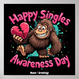 Happy Singles Awareness Day Celebrate Love Poster