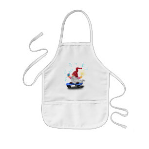 Happy Skater Gnome with Gifts and Sparkler - Funny Kids Apron