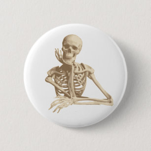 Happy Skeleton 6 Cm Round Badge