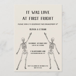 Happy Skeleton Engagement Party Invitation
