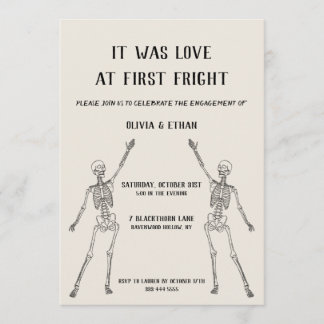 Happy Skeleton Engagement Party Invitation