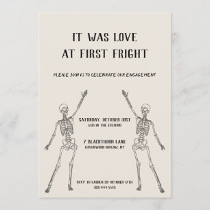 Happy Skeleton Engagement Party Invitation