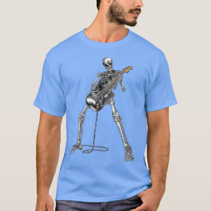 Happy Skeleton Guitar Guy Spooky Halloween Rock Ba T-Shirt