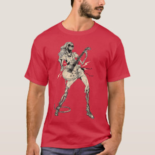 Happy Skeleton Guitar Guy Spooky Halloween Rock Ba T-Shirt