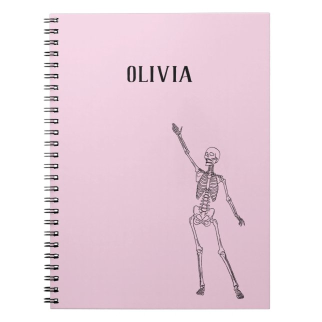 Happy Skeleton Personalised Notebook (Front)