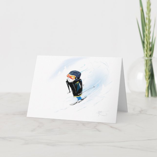 Happy Ski Birthday Card (Front)