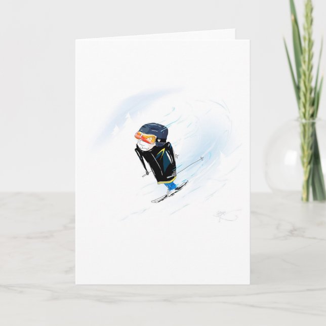 Happy Skiing Birthday Card (Front)