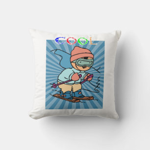 Happy Skiing Season ski resort snow sports Cushion
