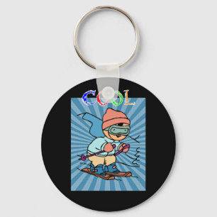 Happy Skiing Season ski resort snow sports Key Ring