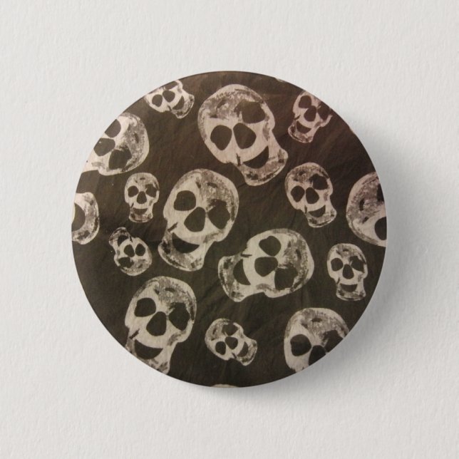 Happy Skulls 6 Cm Round Badge (Front)