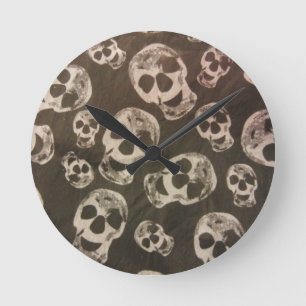 Happy Skulls Round Clock