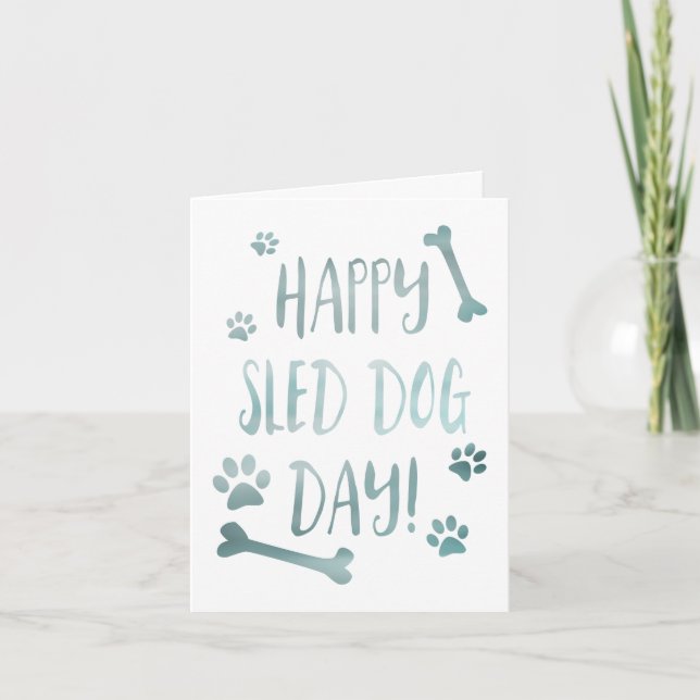 happy sled dog day card (Front)