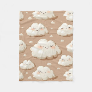 Happy Sleepy Clouds Fleece Blanket