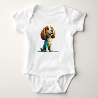 Happy Slime-Covered Puppy Baby Bodysuit