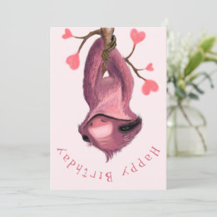 Happy Sloth Funny Birthday Card