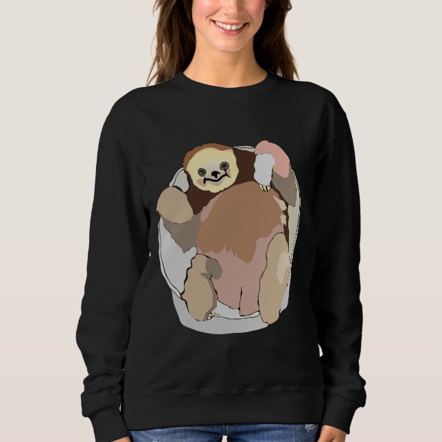 Happy Sloth Relaxing Relaxed Fit Sweatshirt (Front)