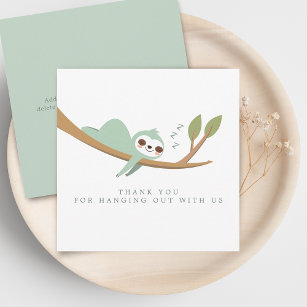 Happy Sloth Thank You Card