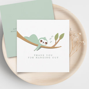 Happy Sloth Thank You Card