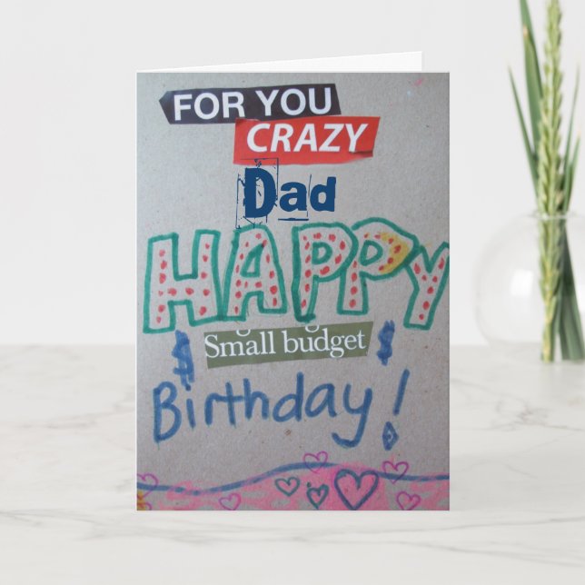 Happy Small Budget Birthday Dad Customised Card (Front)