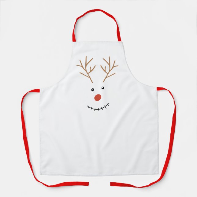 Happy Smile Snowman Face Apron (Front)