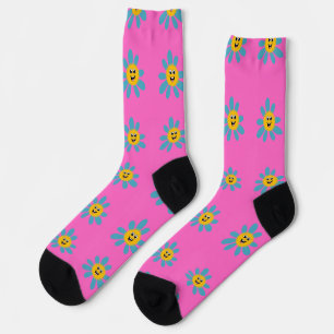 Happy Smiley Flower on socks