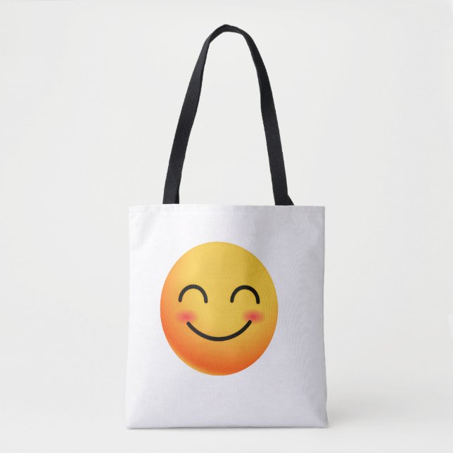 happy smiley shopper tote bag (Front)