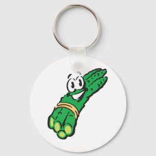 happy smiling asparagus key ring