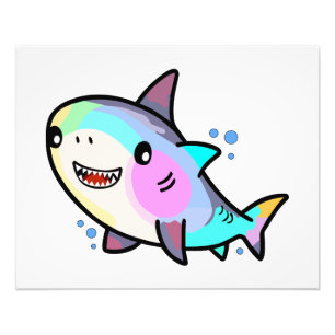 Happy smiling baby shark with bubbles.  photo print