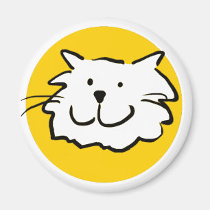 Happy Smiling Cat as a Fun Cartoon Illustration Magnet