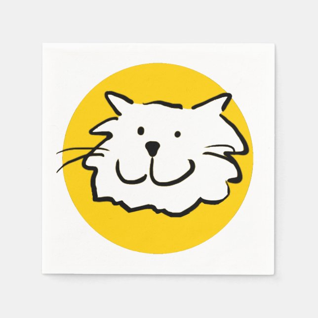Happy Smiling Cat. Cat-Themed Napkin (Front)