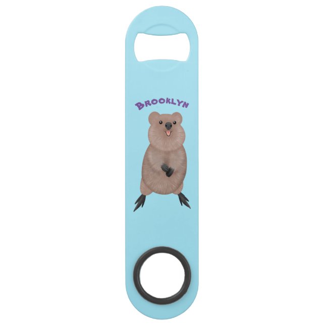 Happy smiling cute quokka cartoon design (Front)