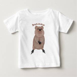 Happy smiling cute quokka cartoon design baby T-Shirt