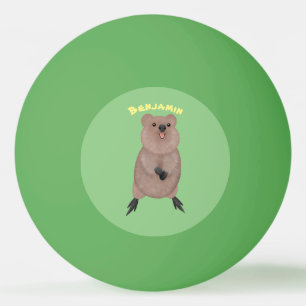 Happy smiling cute quokka cartoon design ping pong ball