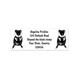 Happy smiling cute quokka cartoon design rubber stamp