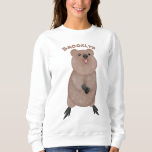 Happy smiling cute quokka cartoon design sweatshirt