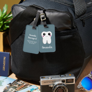 Happy Smiling Dental Tooth Cute Luggage Tag