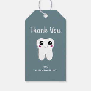 Happy Smiling Dental Tooth Cute Thank You Gift Tags