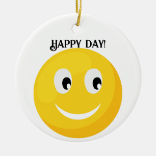 Happy Smiling Face Ceramic Tree Decoration