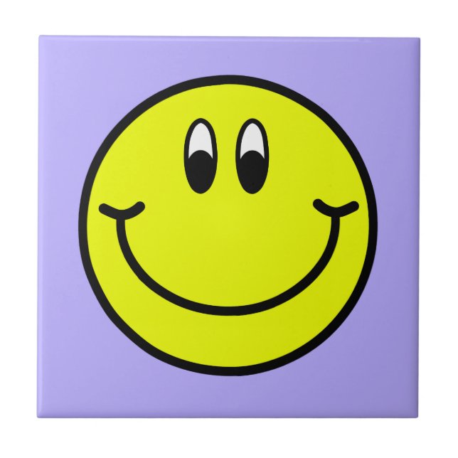 Happy Smiling Face Emoji Ceramic Photo Tile (Front)
