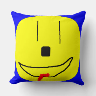 Happy Smiling Face Emoji, Kids Art, Pillow