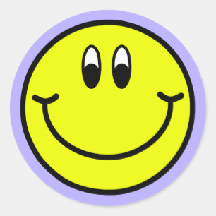 Happy Smiling Face Emoji Round Sticker
